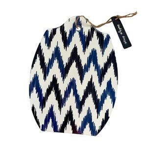 Indigo Daze Blue and White Charcuterie Ceramic Board Cork Backing Home Decor New